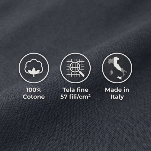 Strong Lead Grey 100% Cotton Sheet Set, Washable Solid Color Bed Set, Soft, Comfortable, Made in Italy