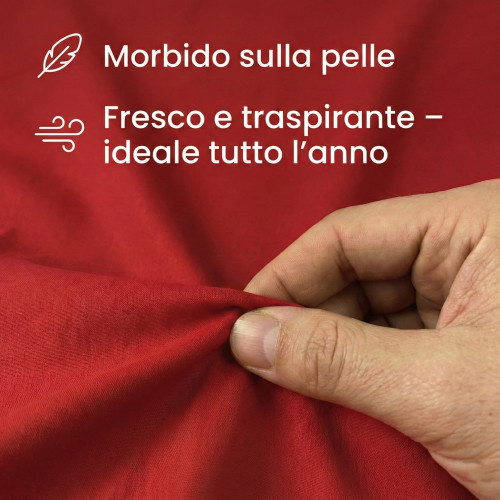 Juego de sábanas STRONG SHEETS color liso BURDEOS ALGODÓN puro Made in Italy