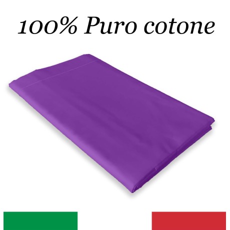 lenzuolo viola in puro cotone