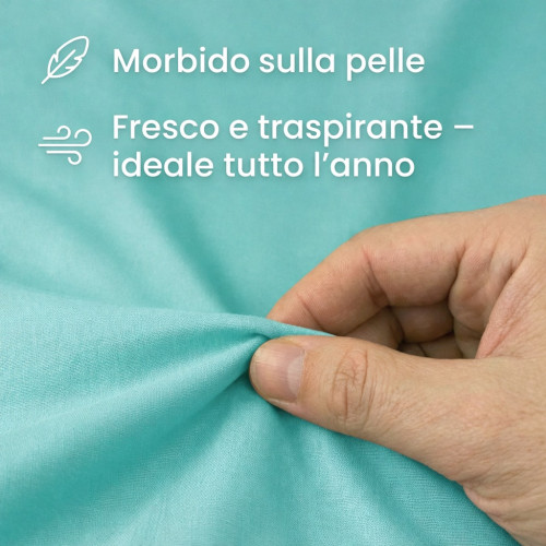 SHEET SET STRONG SHEETS solid color GREEN pure COTTON Made in Italy