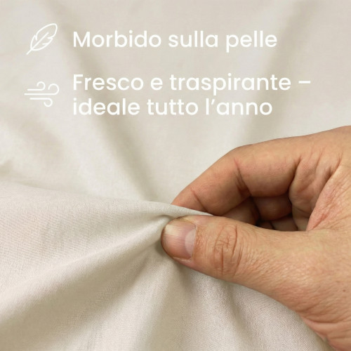 SHEET SET STRONG SHEETS solid color CREAM pure COTTON Made in Italy
