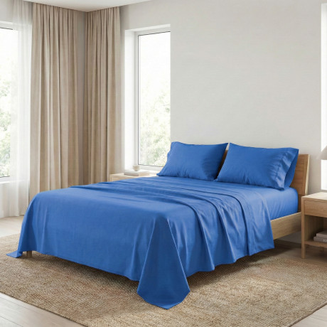 SHEET SET STRONG SHEETS solid color BLUETTE pure COTTON Made in Italy