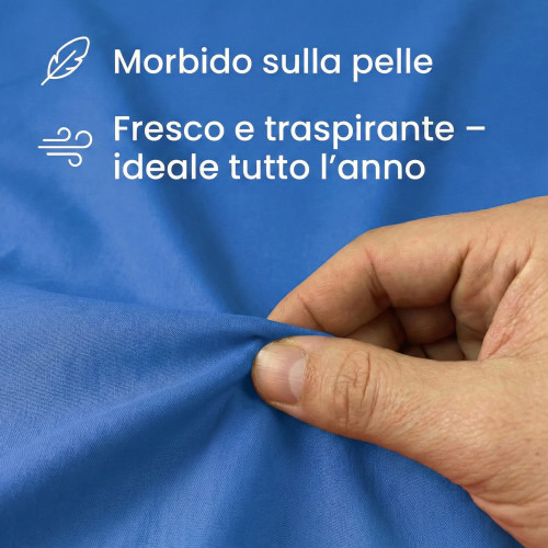 SHEET SET STRONG SHEETS solid color BLUETTE pure COTTON Made in Italy