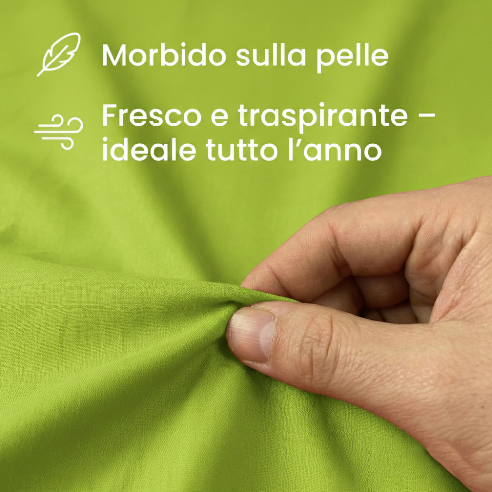 SHEET SET STRONG SHEETS solid color ACID GREEN pure COTTON Made in Italy