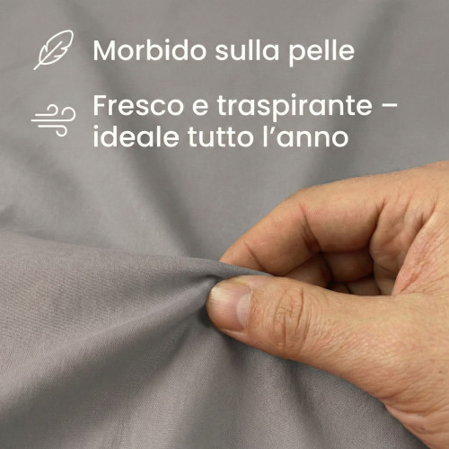 JUEGO DE SÁBANAS SÁBANAS FUERTES color liso GRISA PALOMA puro ALGODÓN Hecho en Italia