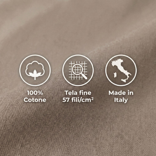 LAKEN-SET STRONG SHEETS unifarben Taubengrau reine BAUMWOLLE Made in Italy