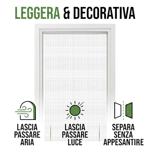 Cortina de alambre con cuentas transparentes para puertas y ventanas - varilla de PVC e hilos decorativos de poliéster