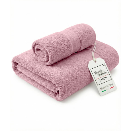 copy of Coppia Asciugamani Viso e Ospite in Spugna 100% Cotone 450 g/m² Verde Petrolio 60x110 e 40x60