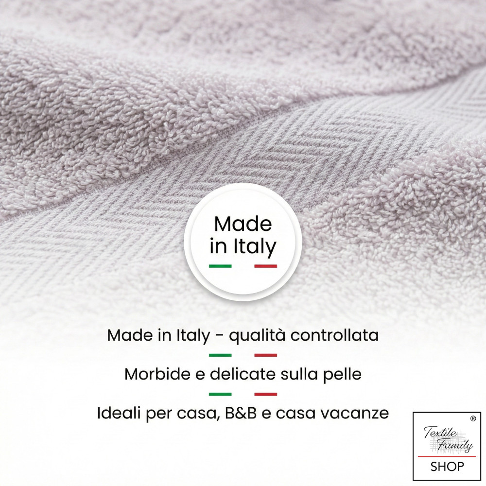 Coppia Asciugamani Viso e Ospite Bordeaux - Spugna 100% Cotone 450 g/m² Made in Italy