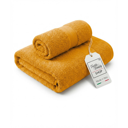 copy of Coppia Asciugamani Viso e Ospite in Spugna 100% Cotone 450 g/m² Verde Petrolio 60x110 e 40x60