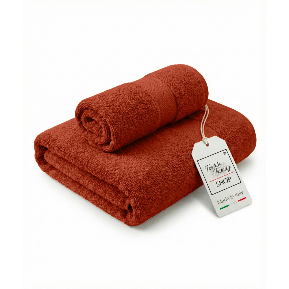 copy of Coppia Asciugamani Viso e Ospite in Spugna 100% Cotone 450 g/m² Verde Petrolio 60x110 e 40x60