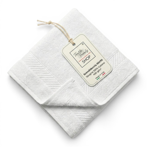 Scendidoccia Bagno Bianco 50x70 Spugna Cotone 450 g/m² - Tappetino Doccia Made in Italy