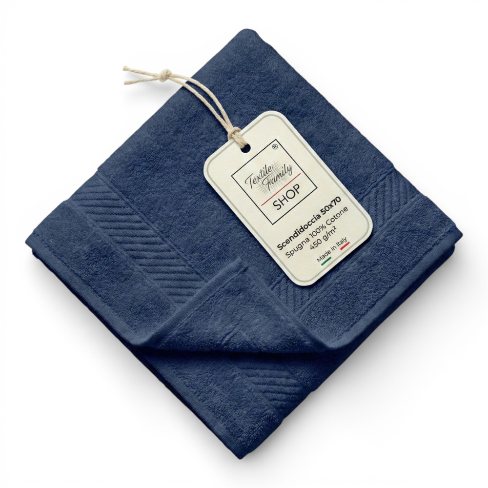 Scendidoccia Bagno Blu 50x70 Spugna Cotone 450 g/m² - Tappetino Doccia Made in Italy