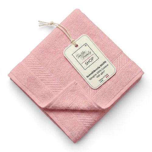 Scendidoccia Bagno Rosa Antico 50x70 Spugna Cotone 450 g/m² - Tappetino Doccia Made in Italy