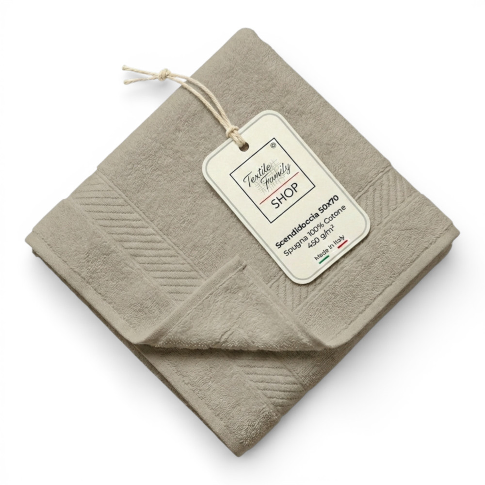 Scendidoccia Bagno Tortora 50x70 Spugna Cotone 450 g/m² - Tappetino Doccia Made in Italy