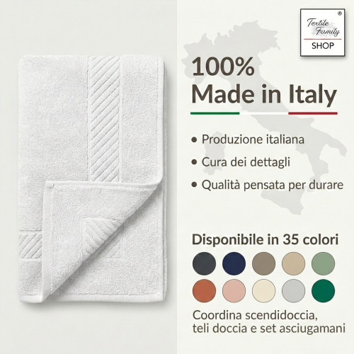 Scendidoccia Bagno Antracite 50x70 Spugna Cotone 450 g/m² - Tappetino Doccia Made in Italy