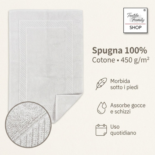 Scendidoccia Bagno Oliva 50x70 Spugna Cotone 450 g/m² - Tappetino Doccia Made in Italy
