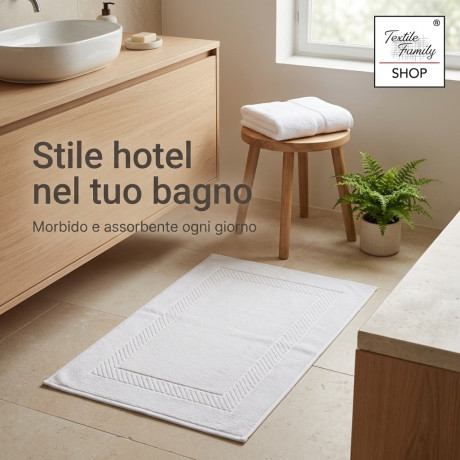 Scendidoccia Bagno Ecrù 50x70 Spugna Cotone 450 g/m² - Tappetino Doccia Made in Italy