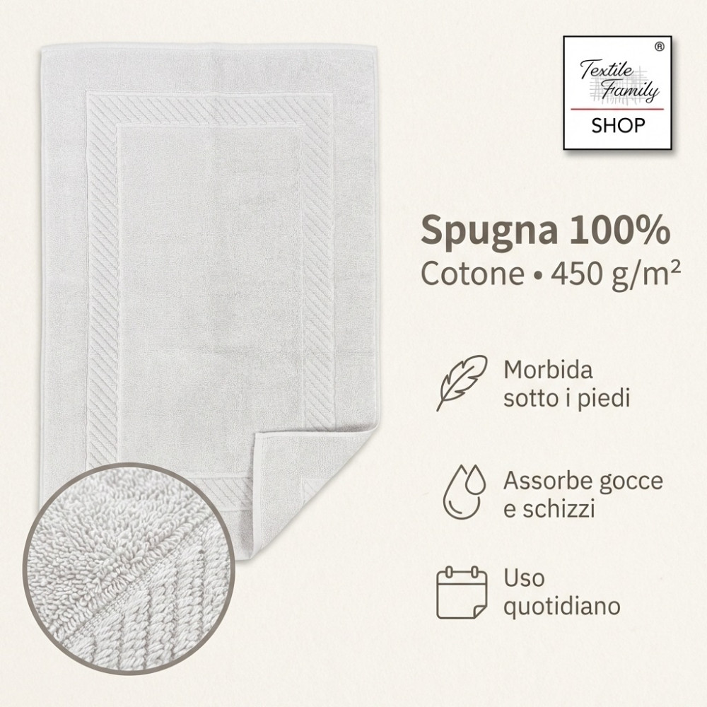 Scendidoccia Bagno Luna 50x70 Spugna Cotone 450 g/m² - Tappetino Doccia Made in Italy