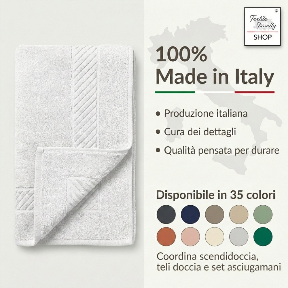 Scendidoccia Bagno Nero 50x70 Spugna Cotone 450 g/m² - Tappetino Doccia Made in Italy