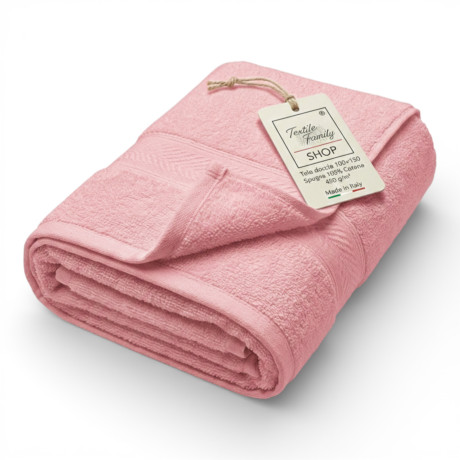 Telo Doccia Rosa Antico 100x150 in Spugna 100% Cotone 450 g/m² Made in Italy
