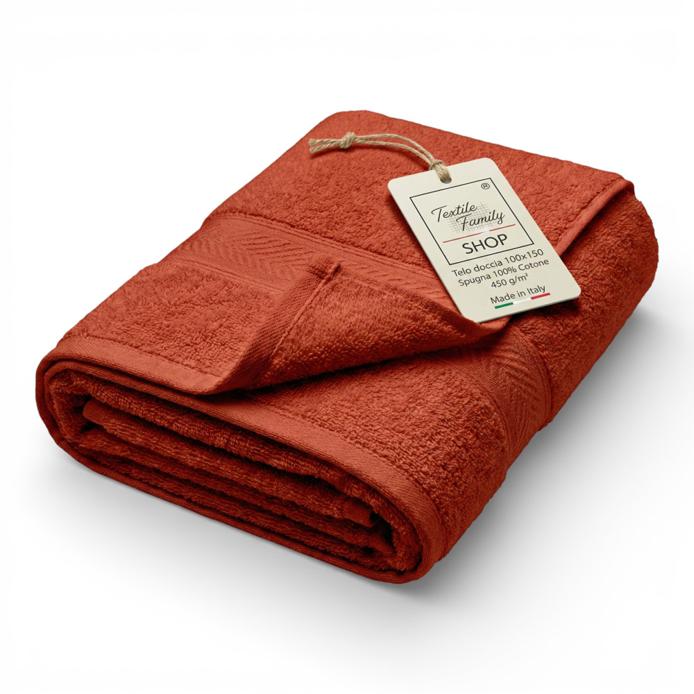 Telo Doccia Bruciato 100x150 in Spugna 100% Cotone 450 g/m² Made in Italy