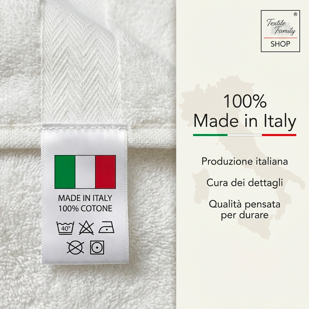 Telo Doccia Nero 100x150 in Spugna 100% Cotone 450 g/m² Made in Italy