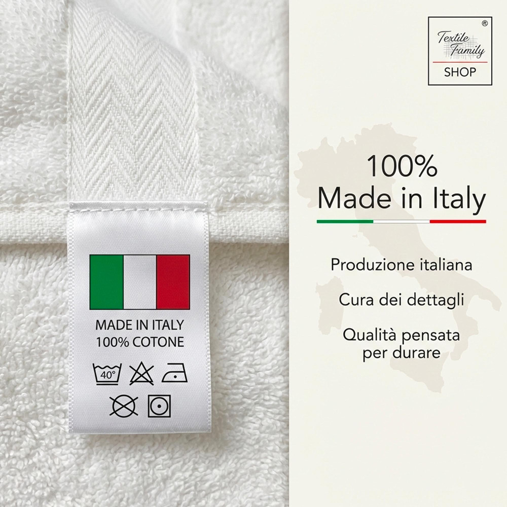 Telo Doccia Incenso 100x150 in Spugna 100% Cotone 450 g/m² Made in Italy