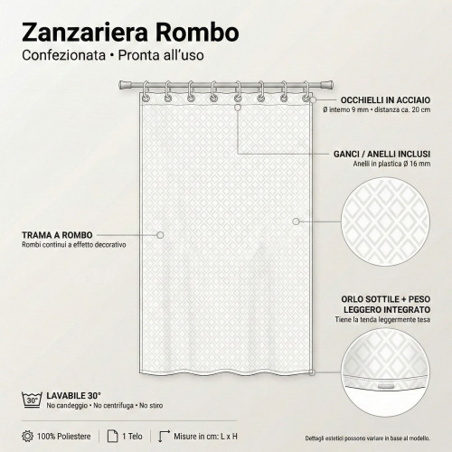 RIDEAU EXTÉRIEUR DIAMOND NET plombé en 8 tailles différentes combinées GRIS