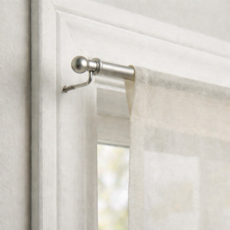 Pair of Tex brass NICKEL-PLATED SILVER Adjustable Rods for Glass Curtain