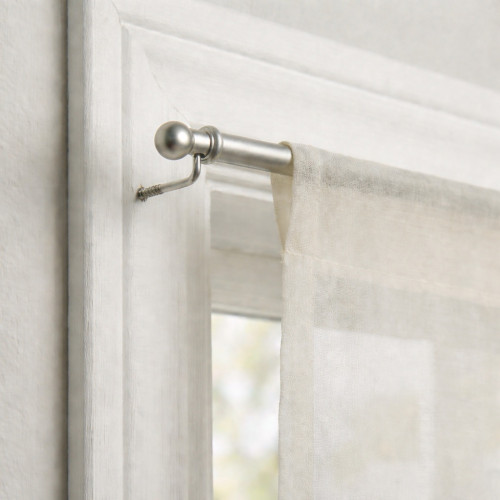 Pair of Tex brass NICKEL-PLATED SILVER Adjustable Rods for Glass Curtain