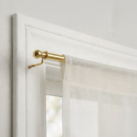 Paar verstellbare Stangen aus Tex POLISHED Messing für Glasvorhang