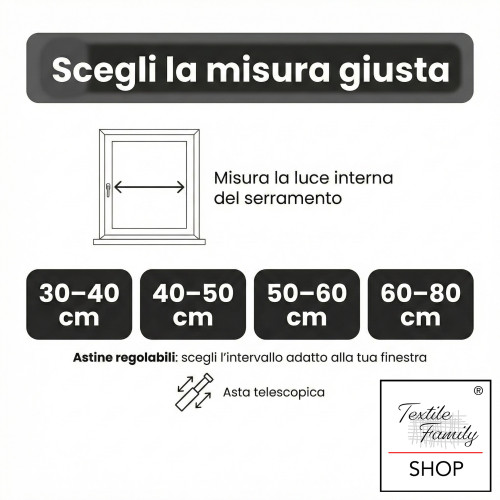 Coppia astine a pressione per tenda a vetro in ottone nichelato argento Tex, regolabili con ventose, Ø7/8 mm, Made in Italy