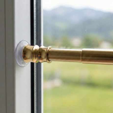 Pair of Tex BRASS SPRING ADJUSTABLE pressure rods For glass curtain