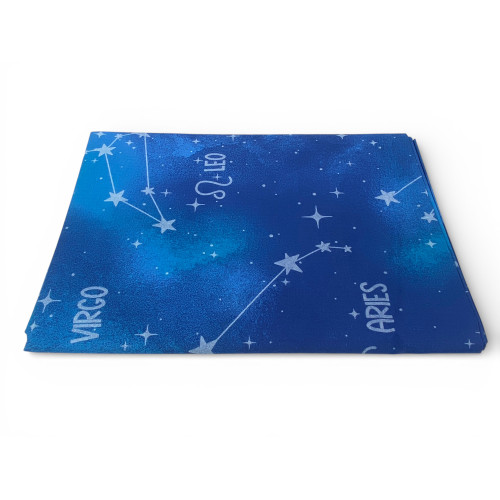 Funda de signos azules del zodiaco en Loneta - Cubierta grande multiusos para colcha/sofá - Fabricada en Italia