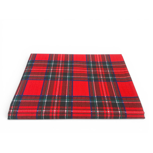 Red Tartan Cover in Loneta 70% Cotton - Gran Scarf Multipurpose Sofa Cover/Bedspread - Made in Italy