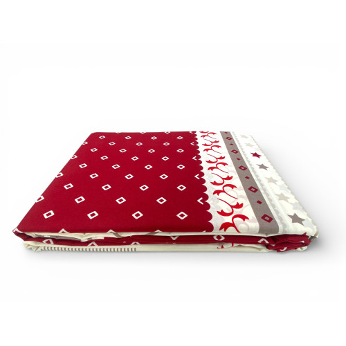 Edelweiss Heart Bettbezug Rot 100% Baumwolle – Winterbettset mit Kissenbezügen, Knöpfen und Klappe 40 cm