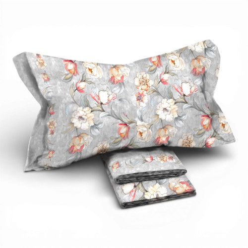 copy of MAXI Double Sheet Set - Multicolored Coral Pattern - 100% Cotton - Lively and Modern Design