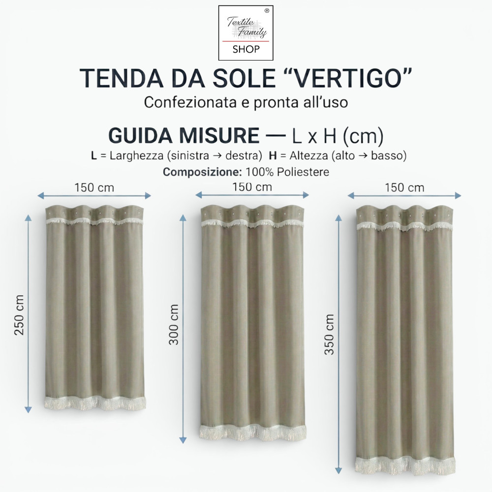 Auvent Vertigo Tex Family rayures bleu 100 % polyester imperméable laine d’œillets teints en acier