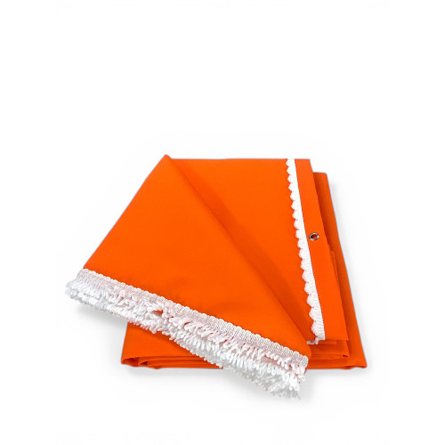 Tenda da Sole Vertigo Tex Family Arancio Unito 100% Poliestere Impermeabile Idrorepellente Tinto Filo Occhielli Acciaio Frangia