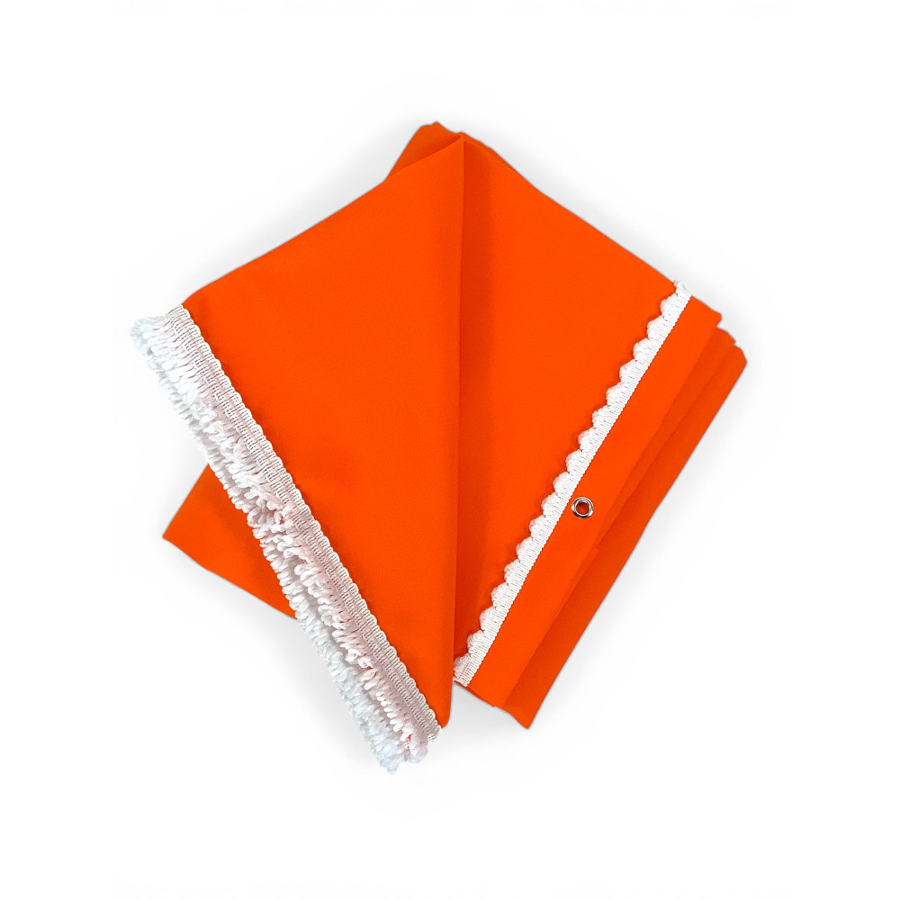 Tenda da Sole Vertigo Tex Family Arancio Unito 100% Poliestere Impermeabile Idrorepellente Tinto Filo Occhielli Acciaio Frangia