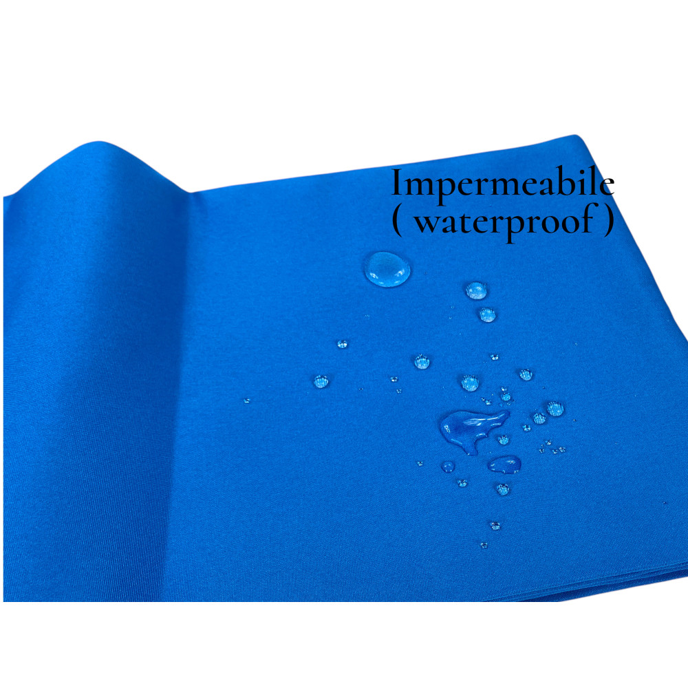 Vertigo Awning Tex Family Plain Bluette 100% Polyester Waterproof Water Repellent Yarn Dyed Eyelets Steel Fringe