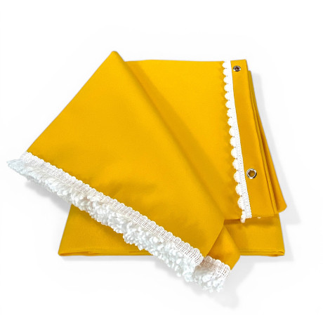 Vertigo Awning Tex Family Plain Yellow 100% Polyester Waterproof Water Repellent Yarn Dyed Eyelets Steel Fringe