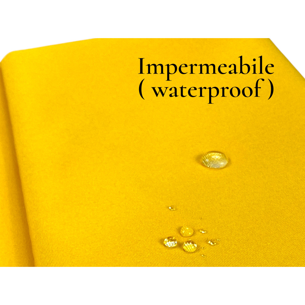 Auvent Vertigo Tex Family fil jaune uni imperméable 100 % polyester résistant à l’eau, œillets teints, frange en acier