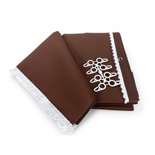 Tenda da Sole Vertigo Tex Family Marrone Unito 100% Poliestere Impermeabile Idrorepellente Tinto Filo Occhielli Acciaio Frangia