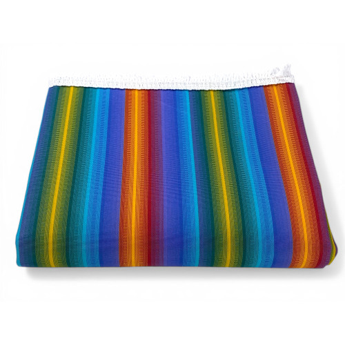 Toldo Vertigo Tex Family Hilos multicolores 100% impermeables de poliéster repelente al agua, ojales teñidos y flecos de acero