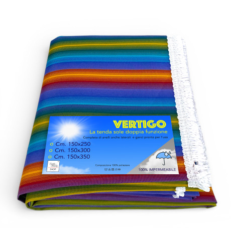 Vertigo Awning Tex Family Multicolor 100% Polyester Waterproof Water Repellent Yarn Dyed Eyelets Steel Fringe