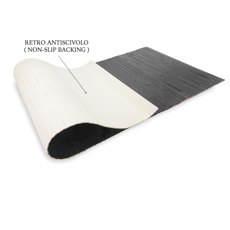 ALFOMBRA DE COCINA EN MADERA bambú WOODY liso Gris