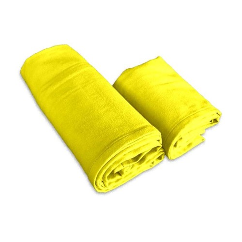 SET DE TOALLAS DE MICROFIBRA AMARILLA 1+1 CARA E INVITADO