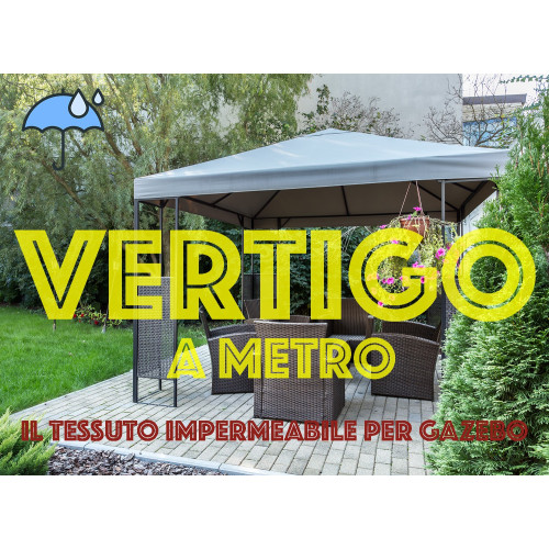 Vertigo Tissu Auvent 100 % Imperméable – Polyester H 150 cm, Vendu au Mètre – Idéal pour l’extérieur, Gazebos, Vérandas